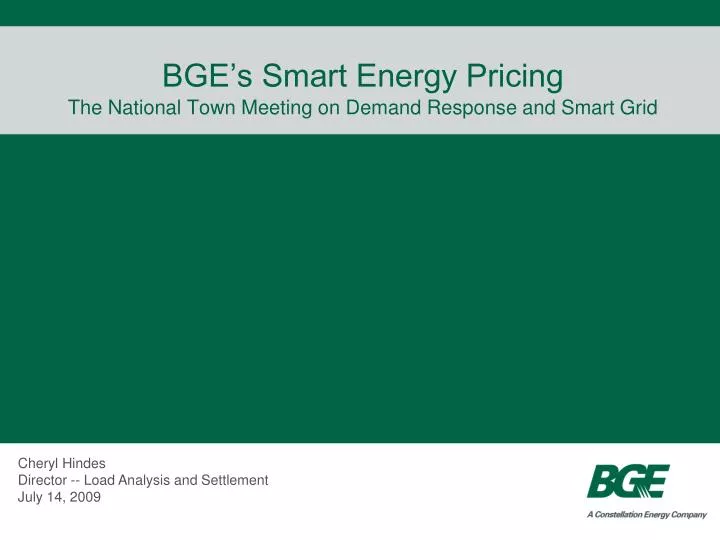 bge s smart energy pricing the national town meeting on demand response and smart grid
