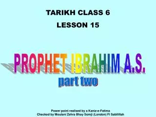 TARIKH CLASS 6 LE SSON 15