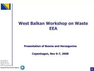 West Balkan Workshop on Waste EEA
