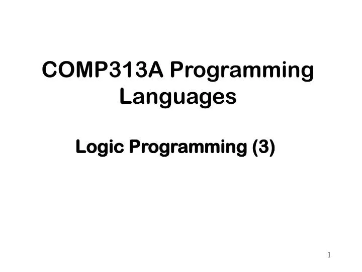 comp313a programming languages