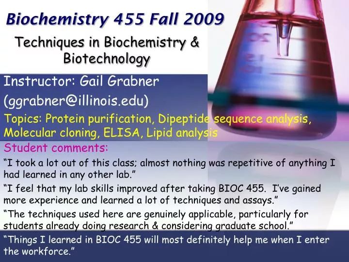 biochemistry 455 fall 2009