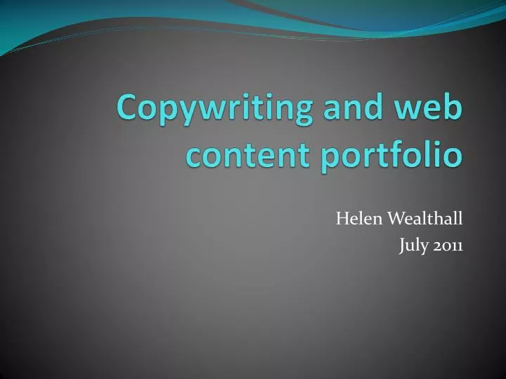 copywriting and web content portfolio
