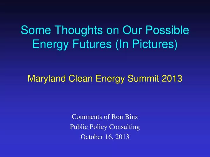 some thoughts on our possible energy futures in pictures