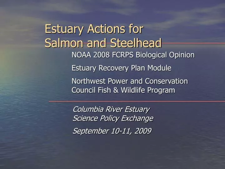 estuary actions for salmon and steelhead