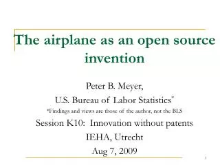 The airplane as an open source invention