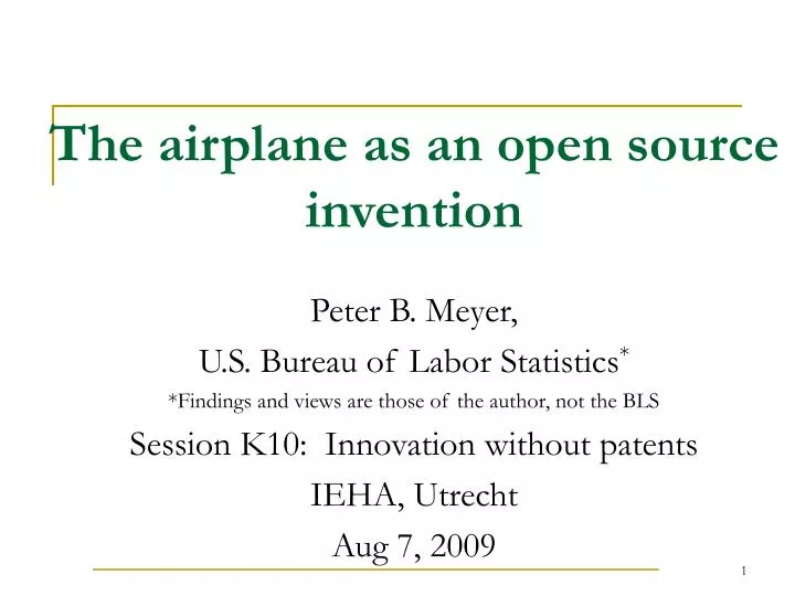 the airplane as an open source invention