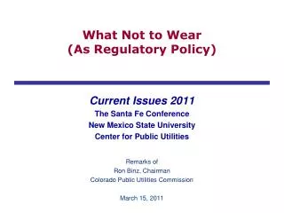 What Not to Wear (As Regulatory Policy)