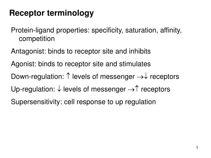 receptor terminology