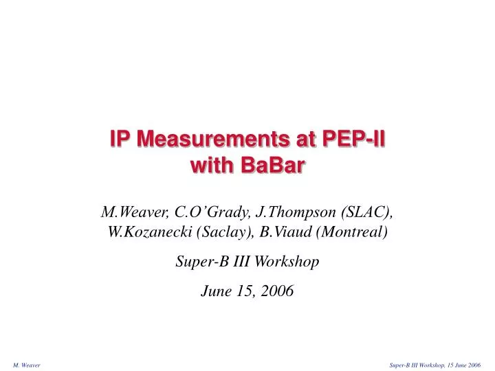 ip measurements at pep ii with babar