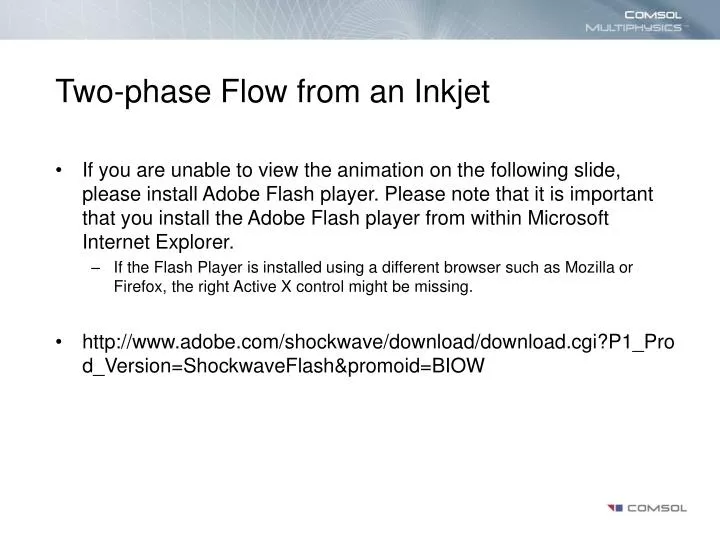 two phase flow from an inkjet
