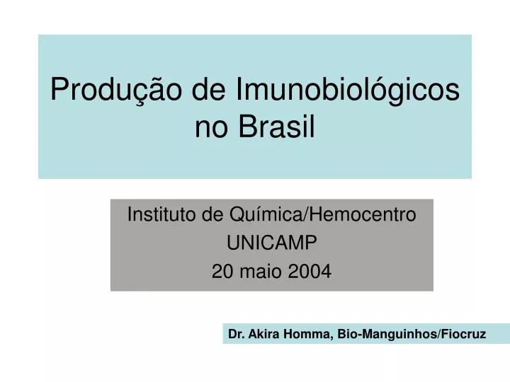 produ o de imunobiol gicos no brasil