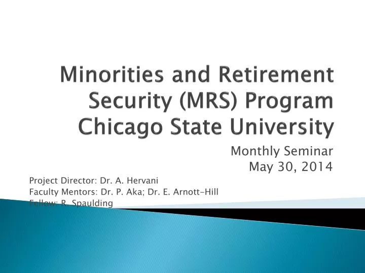 minorities and retirement security mrs program chicago state university