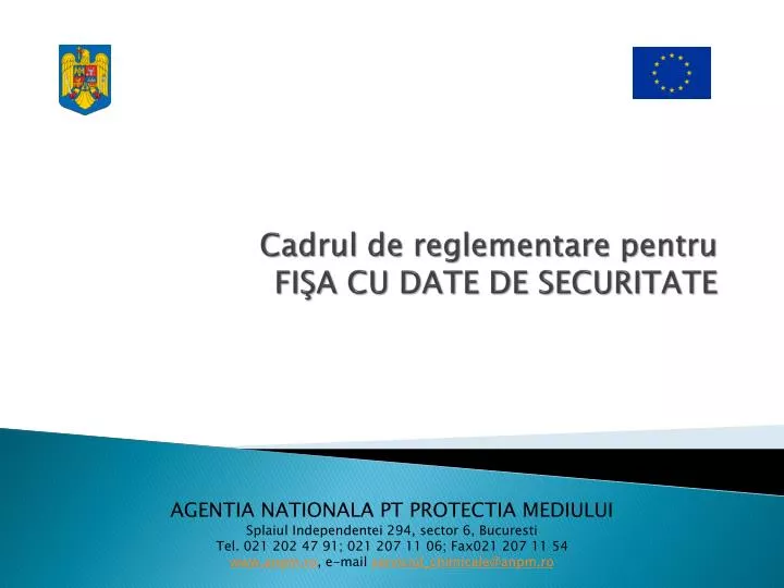 cadrul de reglementare pentru fi a cu date de securitate