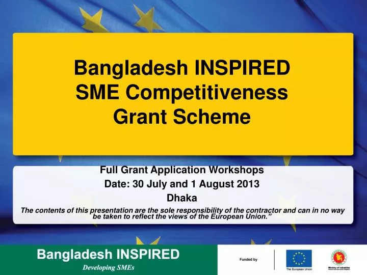 bangladesh inspired sme competitiveness grant scheme