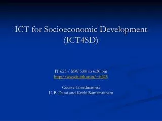 ICT for Socioeconomic Development (ICT4SD)