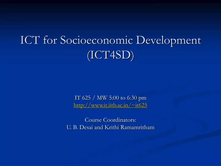 ict for socioeconomic development ict4sd