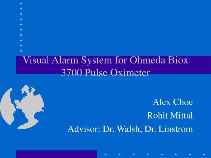 visual alarm system for ohmeda biox 3700 pulse oximeter
