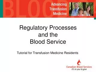 Regulatory Processes and the Blood Service