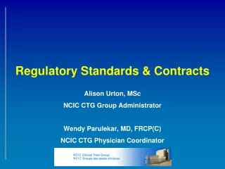 Regulatory Standards &amp; Contracts