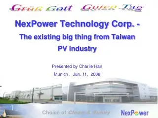 NexPower Technology Corp. - The existing big thing from Taiwan PV industry