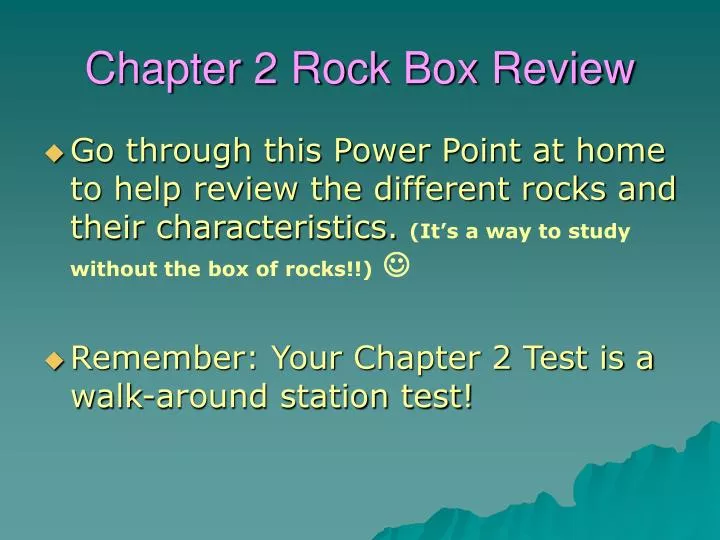 chapter 2 rock box review