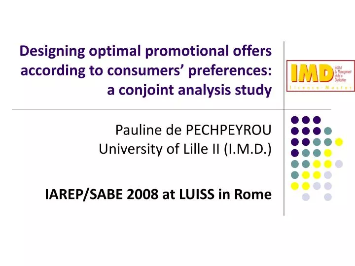 designing optimal promotional offers according to consumers preferences a conjoint analysis study