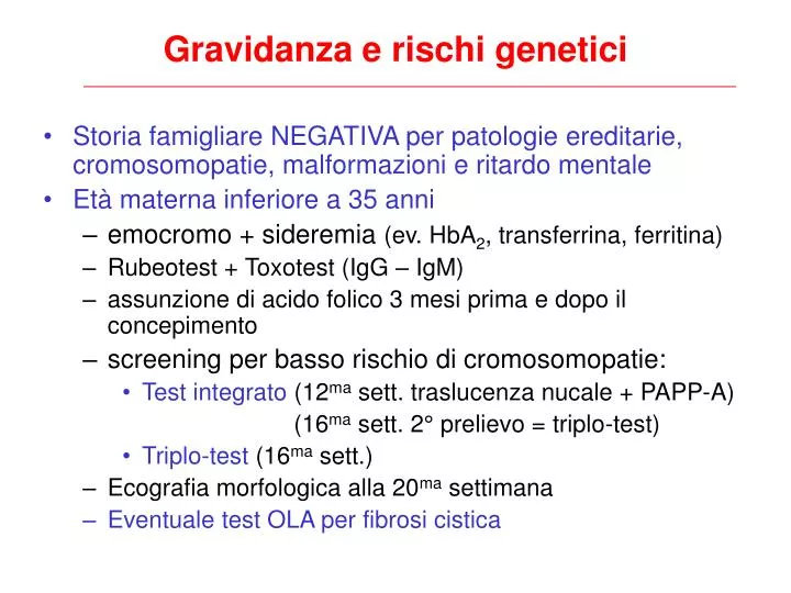 gravidanza e rischi genetici