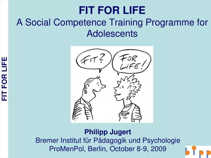 fit for life a social competence training programme for adolescents