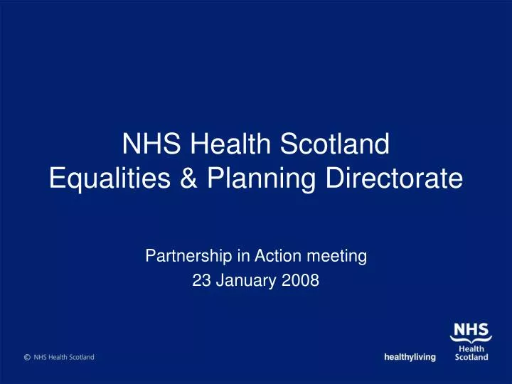 nhs health scotland equalities planning directorate