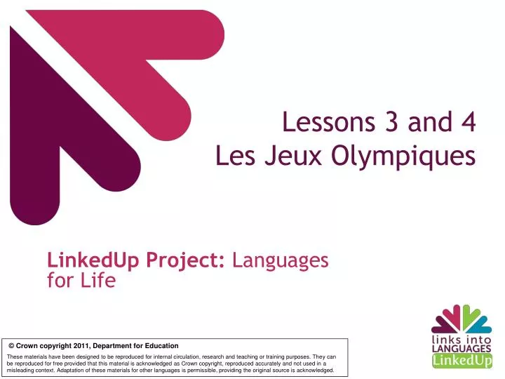 lessons 3 and 4 les jeux olympiques