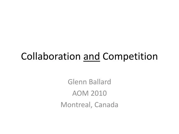 collaboration and competition