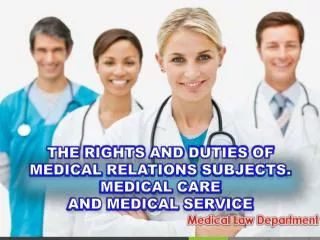 The rights and duties of medical relations subjects . MEDICAL CARE AND MEDICAL SERVICE