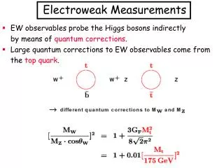 EW observables probe the Higgs bosons indirectly 	by means of quantum corrections .