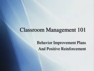 Classroom Management 101