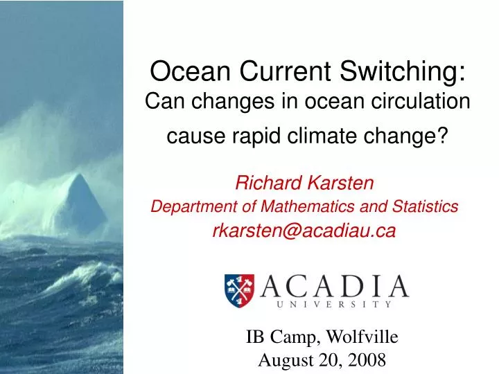 ocean current switching can changes in ocean circulation cause rapid climate change
