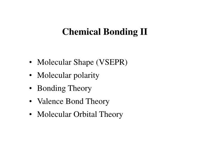 chemical bonding ii