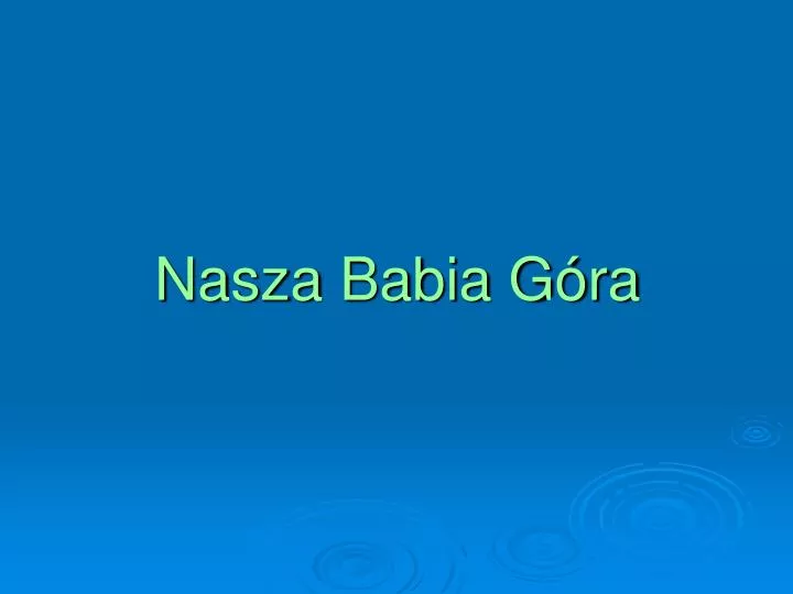 nasza babia g ra