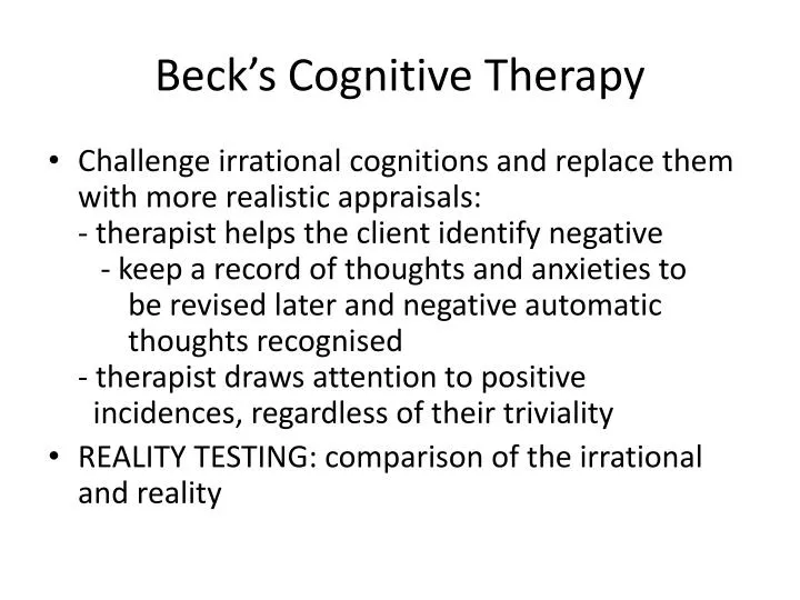 beck s cognitive therapy