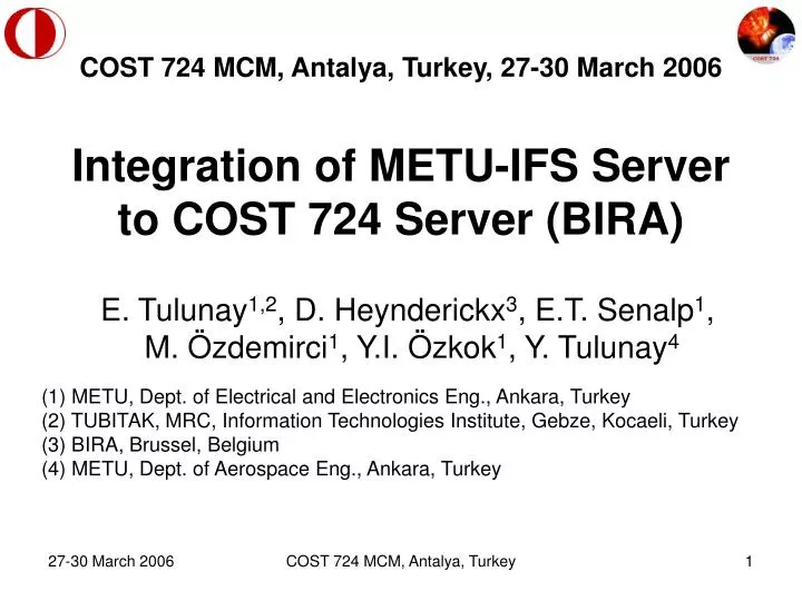 integration of metu ifs server to cost 724 server bira