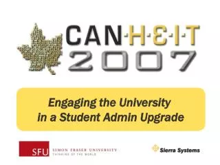 Engaging the University in a Student Admin Upgrade