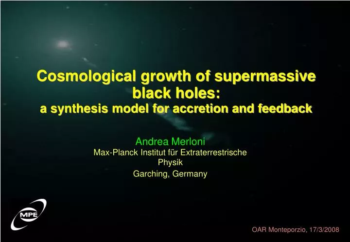 cosmological growth of supermassive black holes a synthesis model for accretion and feedback