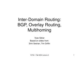 Inter-Domain Routing: BGP, Overlay Routing, Multihoming