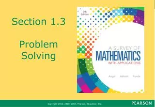 Section 1.3 Problem Solving