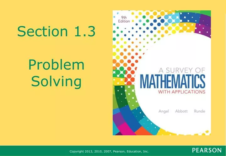section 1 3 problem solving