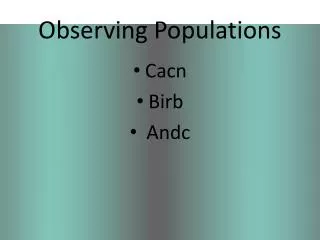 Observing Populations