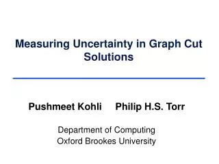 Measuring Uncertainty in Graph Cut Solutions