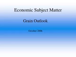 Economic Subject Matter