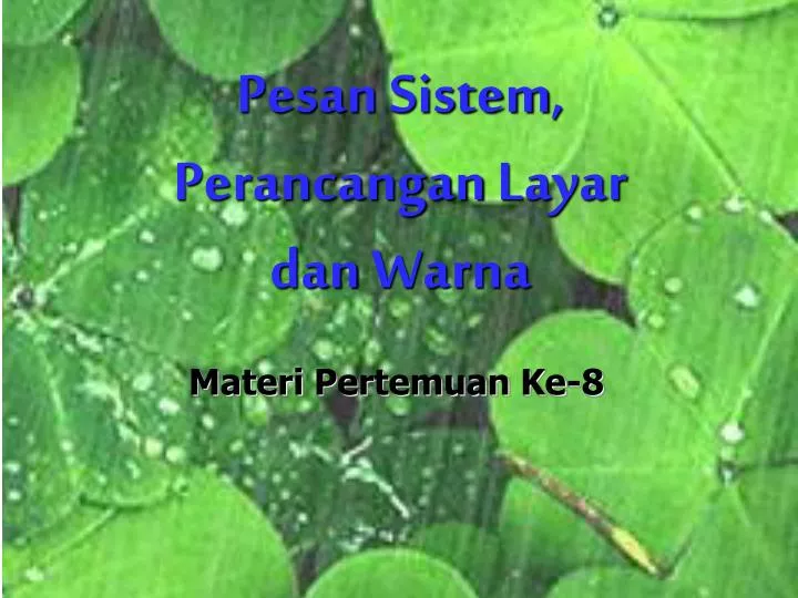 pesan sistem perancangan layar dan warna