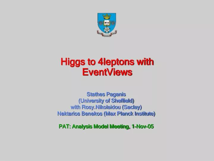 higgs to 4leptons with eventviews
