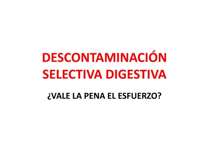 descontaminaci n selectiva digestiva